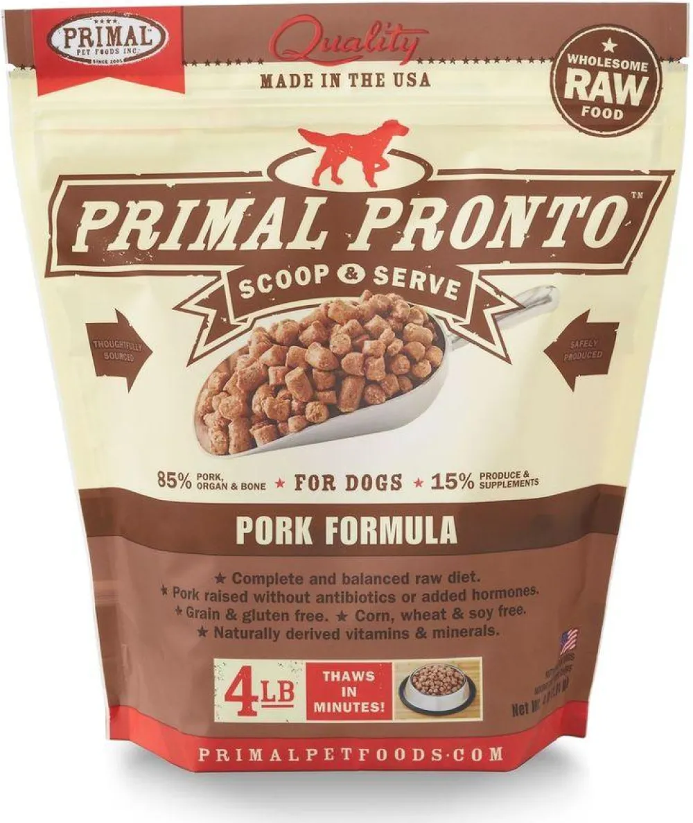 Primal Pet Foods Frozen Food^Primal Pronto Raw Frozen Pork Formula Dog Food, 4-lb