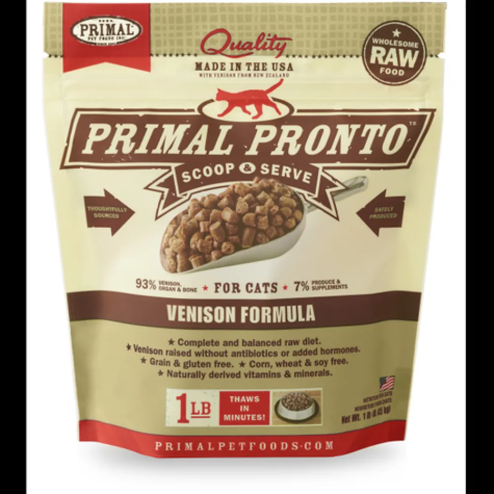Primal Pet Foods Frozen Food^Primal Pronto Raw Frozen Venison Formula Cat Food, 1-lb