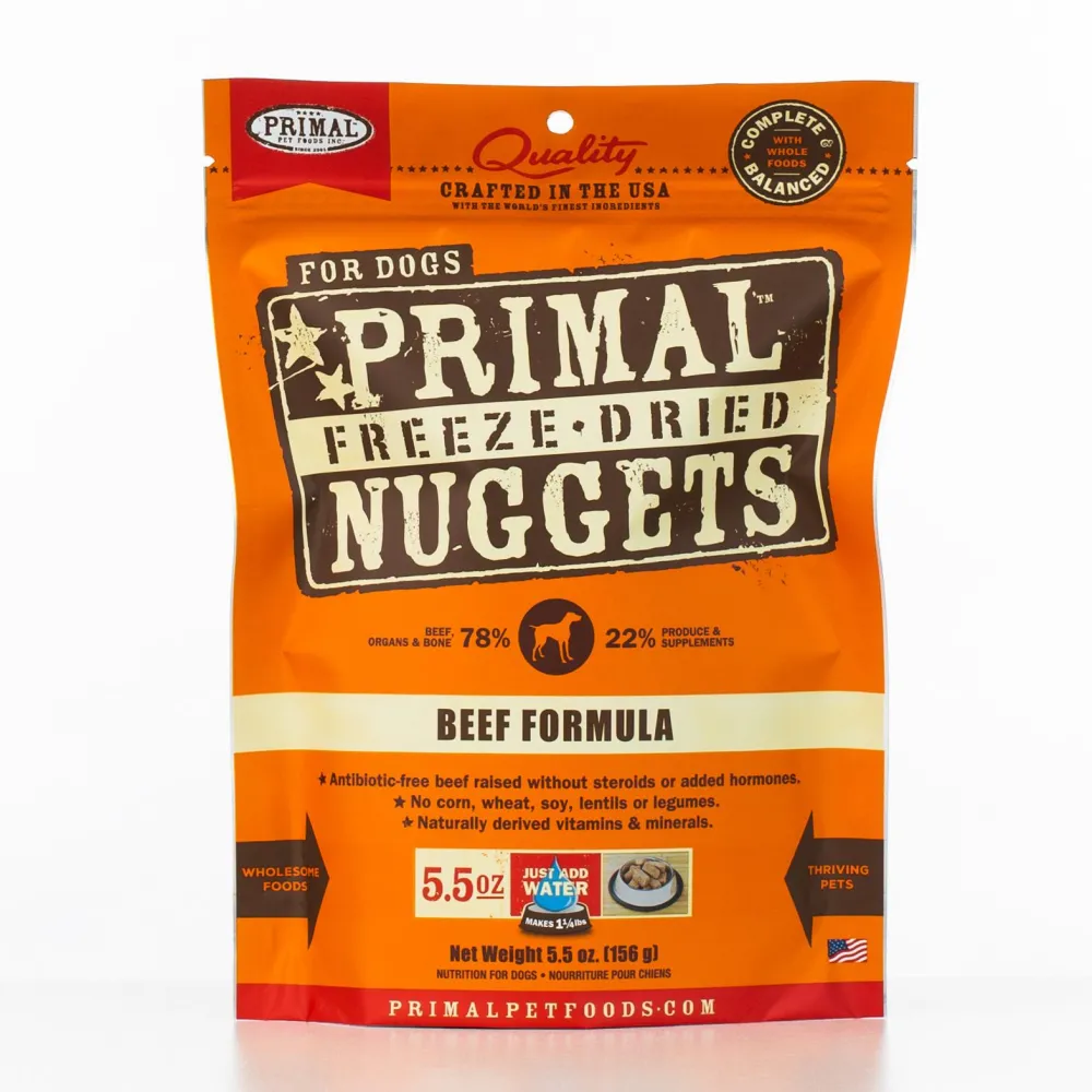 Primal Pet Foods Freeze-Dried Food^Primal Raw Freeze-Dried Nuggets Beef Formula Dog Food, 5.5-oz