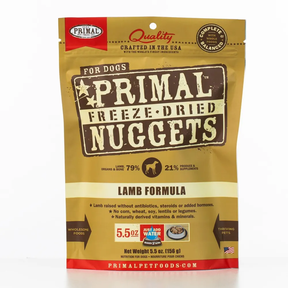 Primal Pet Foods Freeze-Dried Food^Primal Raw Freeze-Dried Nuggets Lamb Formula Dog Food, 5.5-oz