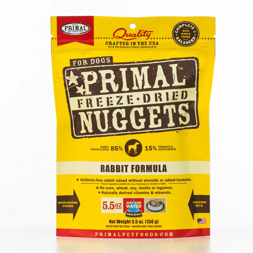 Primal Pet Foods Freeze-Dried Food^Primal Raw Freeze-Dried Nuggets Rabbit Formula Dog Food, 5.5-oz