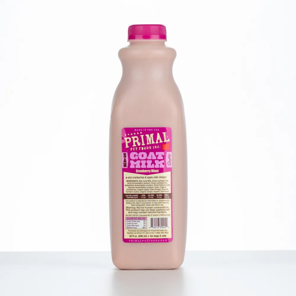 Primal Pet Foods Food Toppings | Food Toppings^Primal Raw Frozen Goat Milk 'Cranberry Blast' for Dogs & Cats, 32-oz