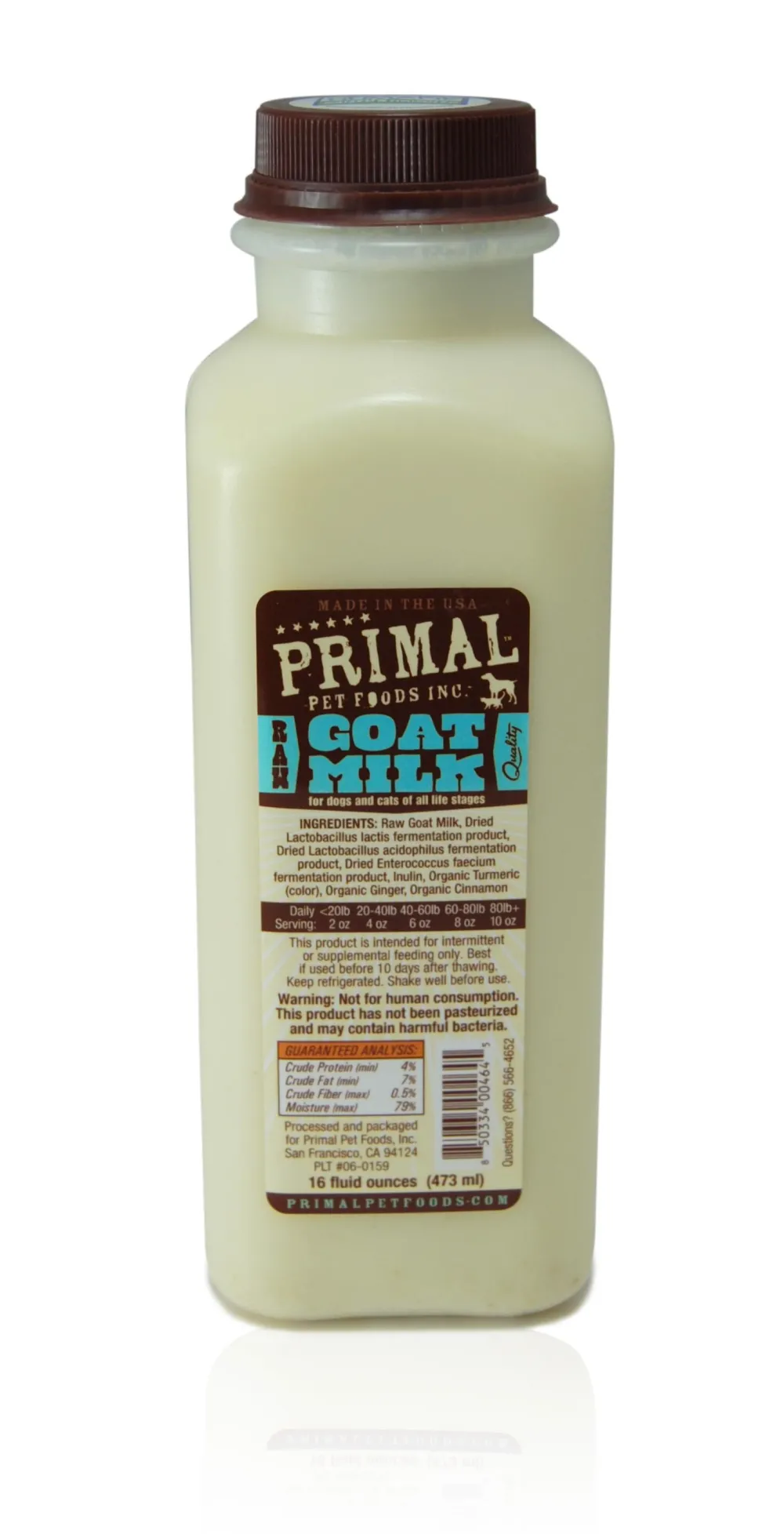 Primal Pet Foods Food Toppings | Food Toppings^Primal Raw Frozen Goat Milk for Dogs & Cats, 16-oz