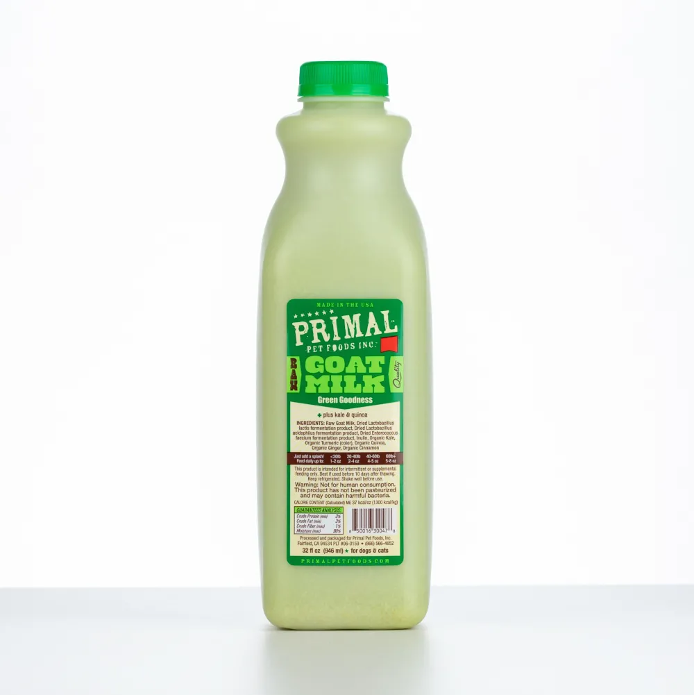 Primal Pet Foods Food Toppings | Food Toppings^Primal Raw Frozen Goat Milk 'Green Goodness' for Dogs & Cats, 32-oz
