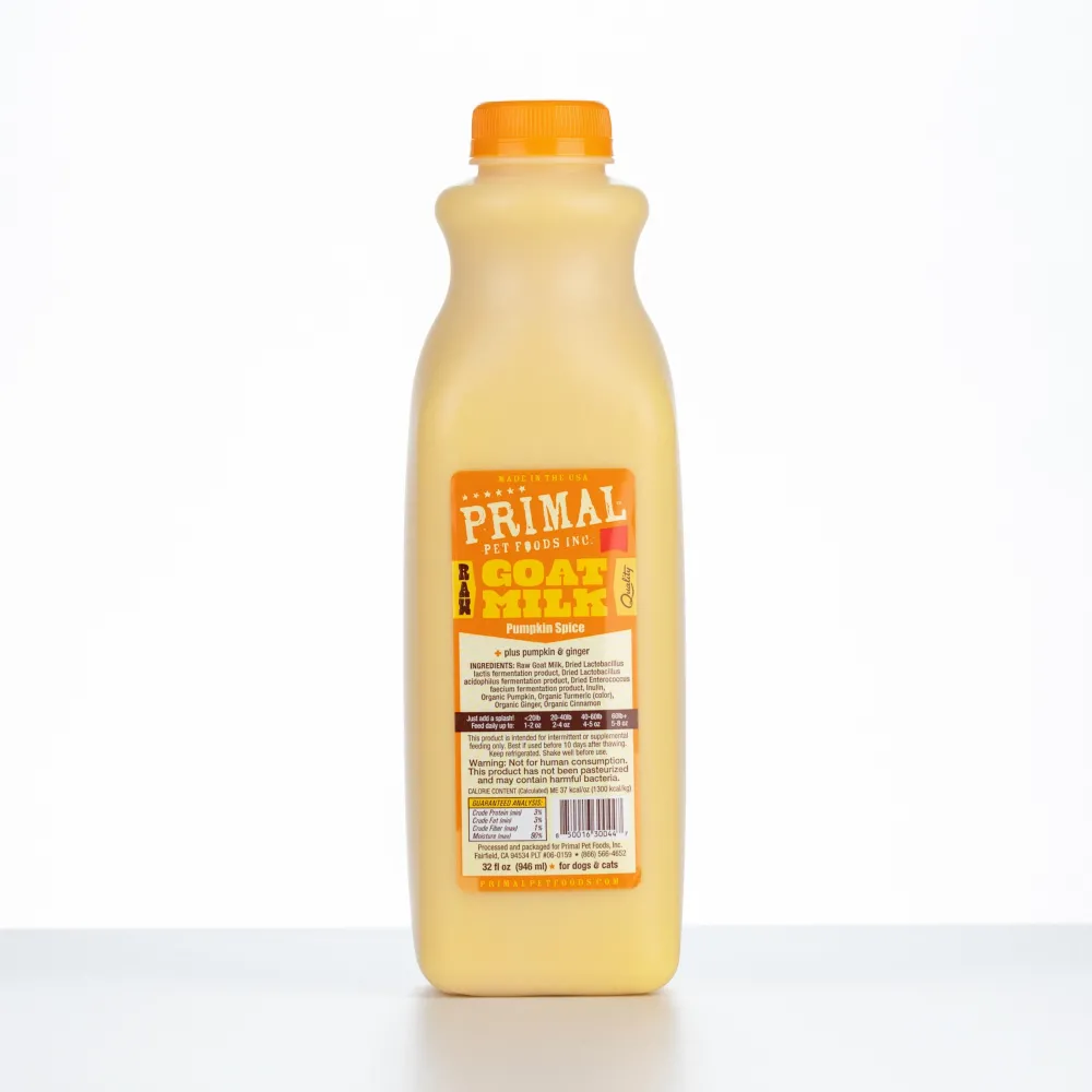 Primal Pet Foods Food Toppings | Food Toppings^Primal Raw Frozen Goat Milk 'Pumpkin Spice' for Dogs & Cats, 32-oz