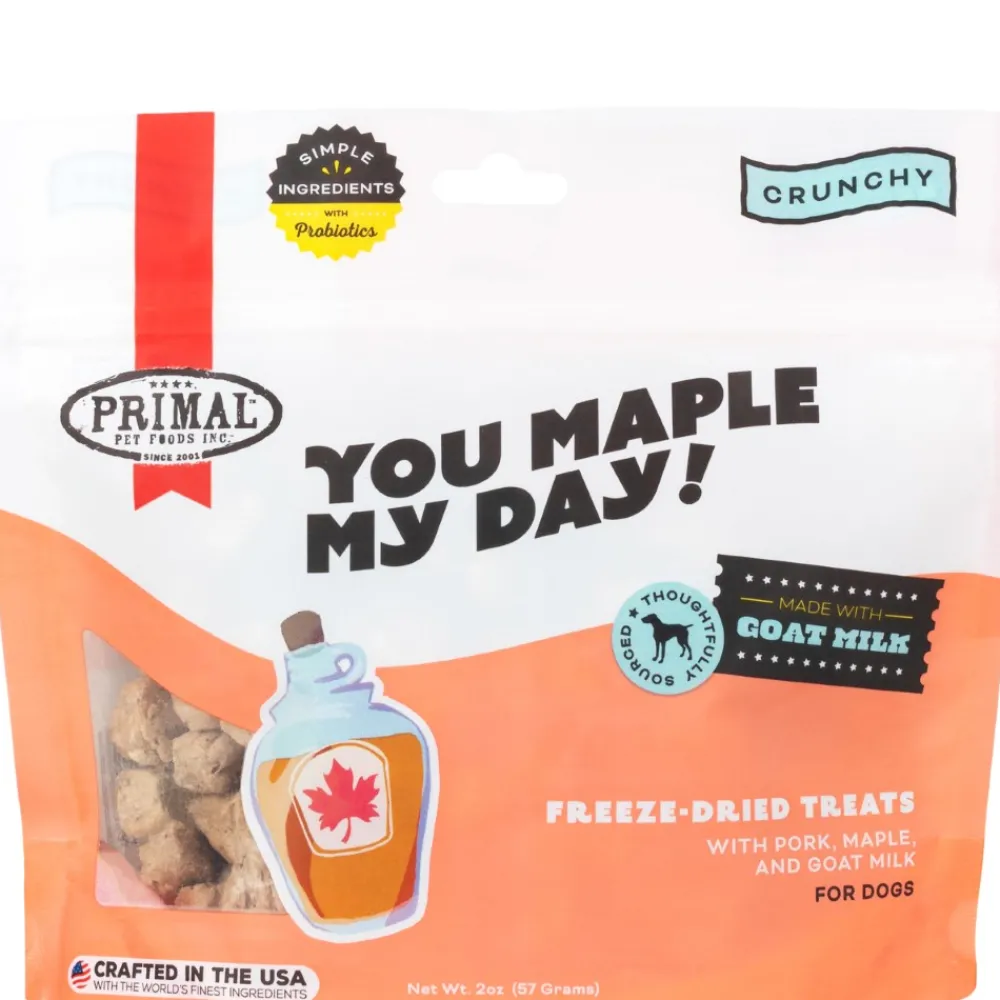 Primal Pet Foods Freeze-Dried Treats^Primal You Maple My Day Pork & Maple with Goat Milk Freeze-Dried Dog Treats, 2-oz