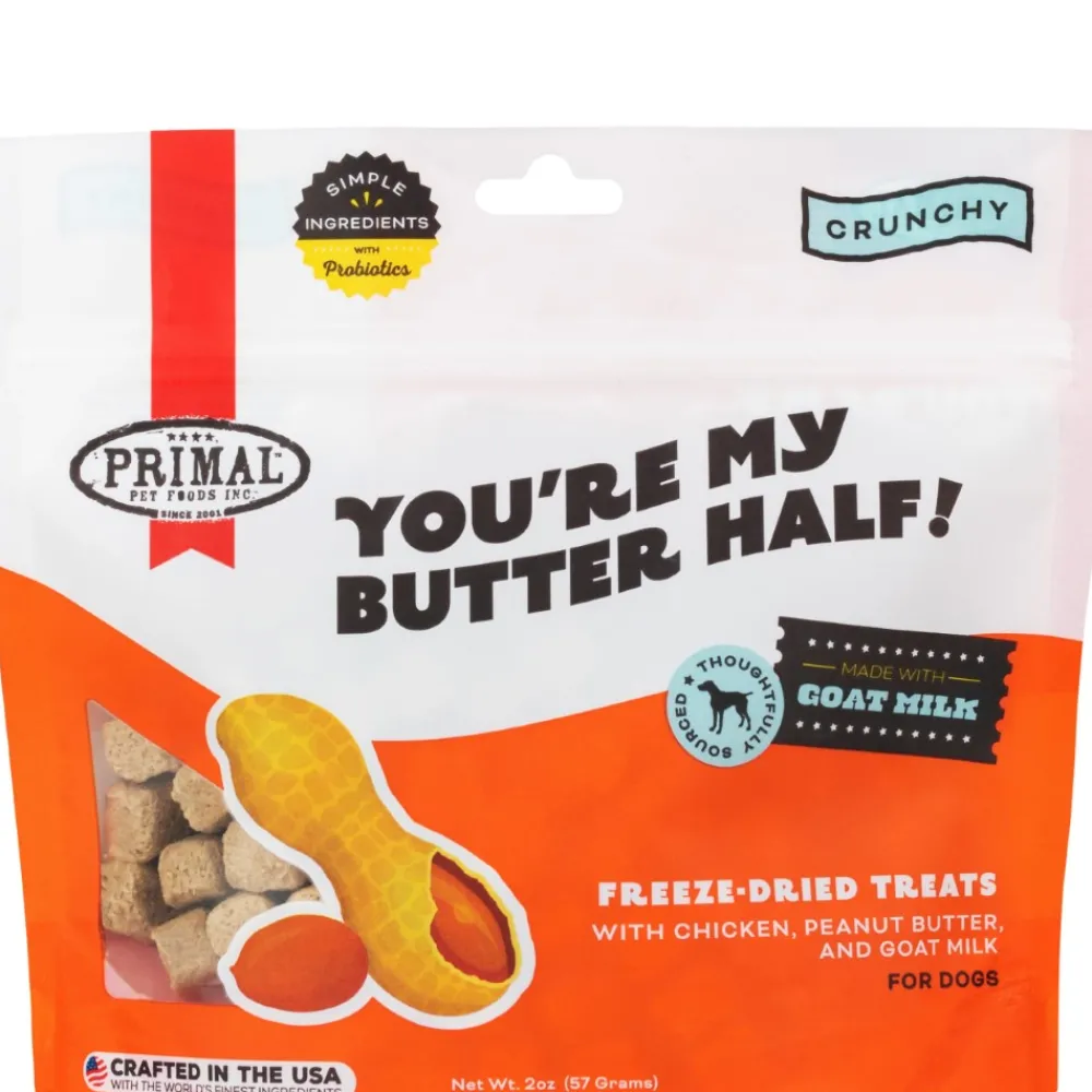Primal Pet Foods Freeze-Dried Treats^Primal You're My Butter Half Chicken & Peanut Butter with Goat Milk Freeze-Dried Dog Treats, 2-oz (**)
