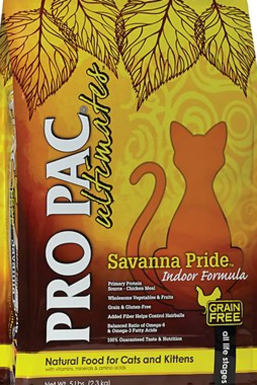 Pro Pac Ultimates Dry Food^Savanna Pride Chicken Grain-Free Indoor Dry Cat Food, 5-lb