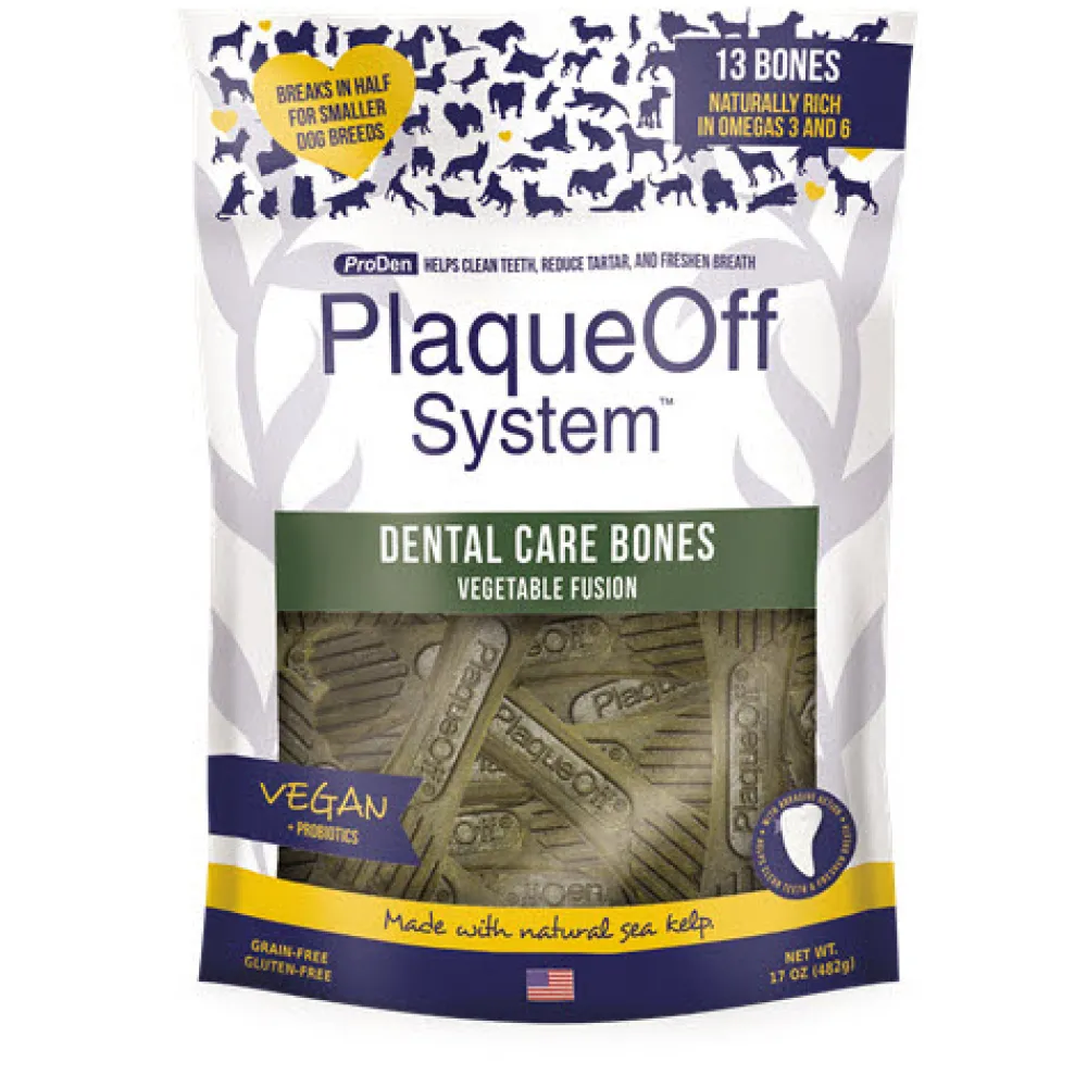 Proden Plaqueoff Dental & Hard Chews^System Dental Care Bones Vegetable Fusion Dental Dog Treats, 17-oz