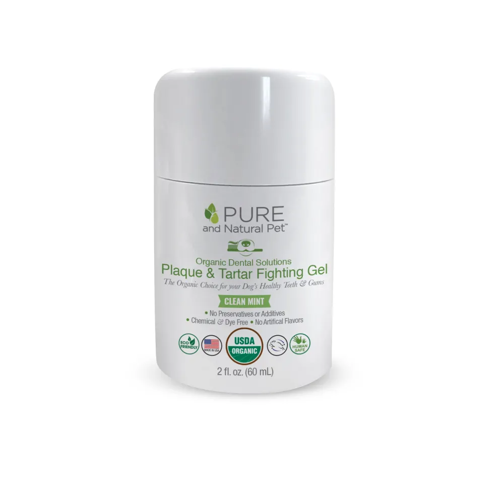 Pure And Natural Pet Dental Care | Dental Care^Plaque and Tartar Fighting Gel, Mint, 2-oz