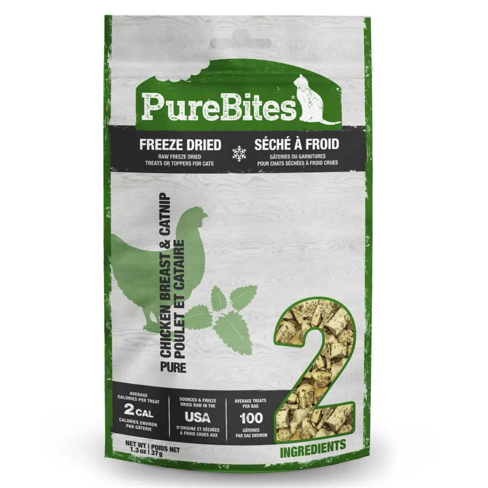 Purebites Freeze-Dried Treats^Chicken Breast & Catnip Freeze-Dried Cat Treats, 1.3-oz
