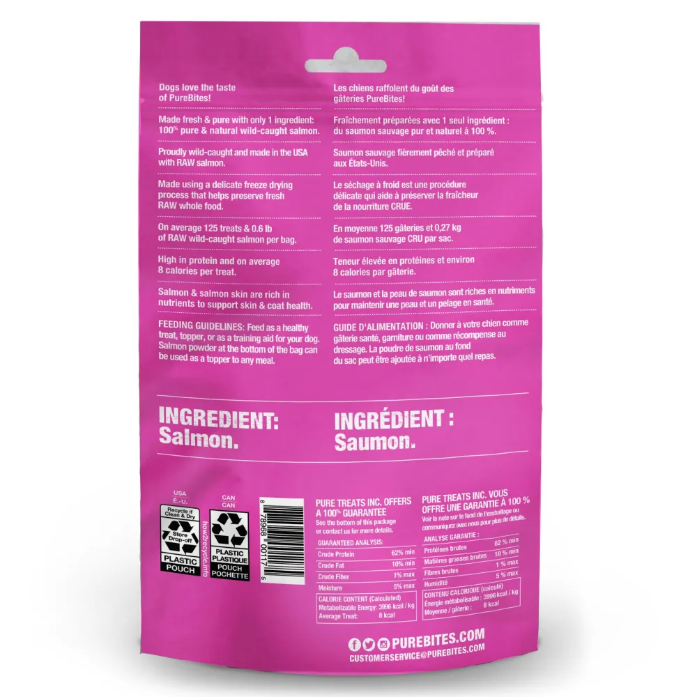 Purebites Freeze-Dried Treats^Wild-Caught Salmon Freeze-Dried Dog Treats, 2.47-oz