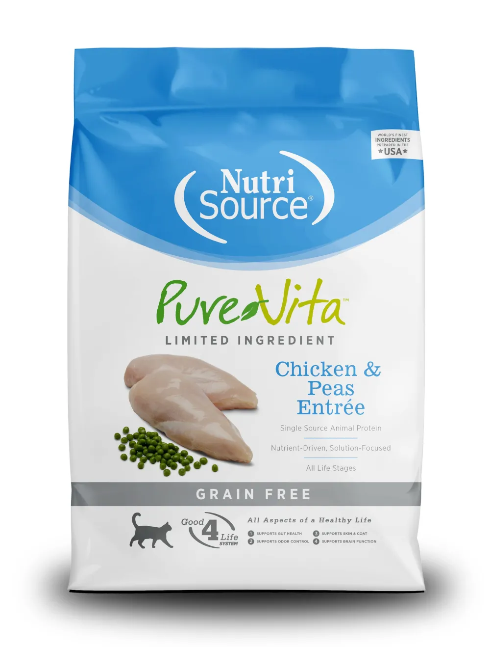 Purevita Dry Food^Limited Ingredient Chicken & Peas Entree Grain-Free Dry Cat Food, 6.6-lb (**)
