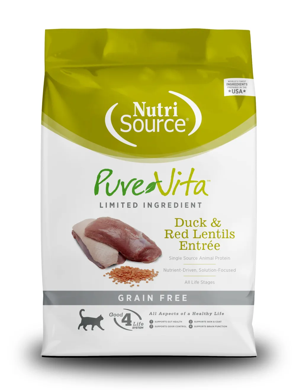 Purevita Dry Food^Limited Ingredient Duck & Red Lentils Entree Grain-Free Dry Cat Food, 6.6-lb (**)