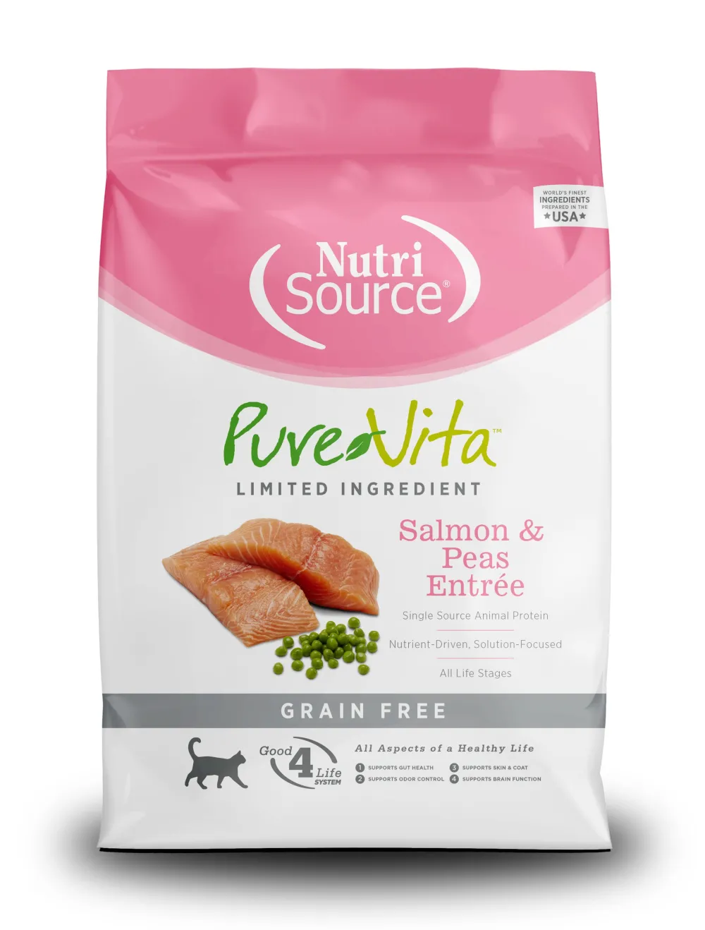 Purevita Dry Food^Limited Ingredient Salmon & Peas Entree Grain-Free Dry Cat Food, 2.2-lb