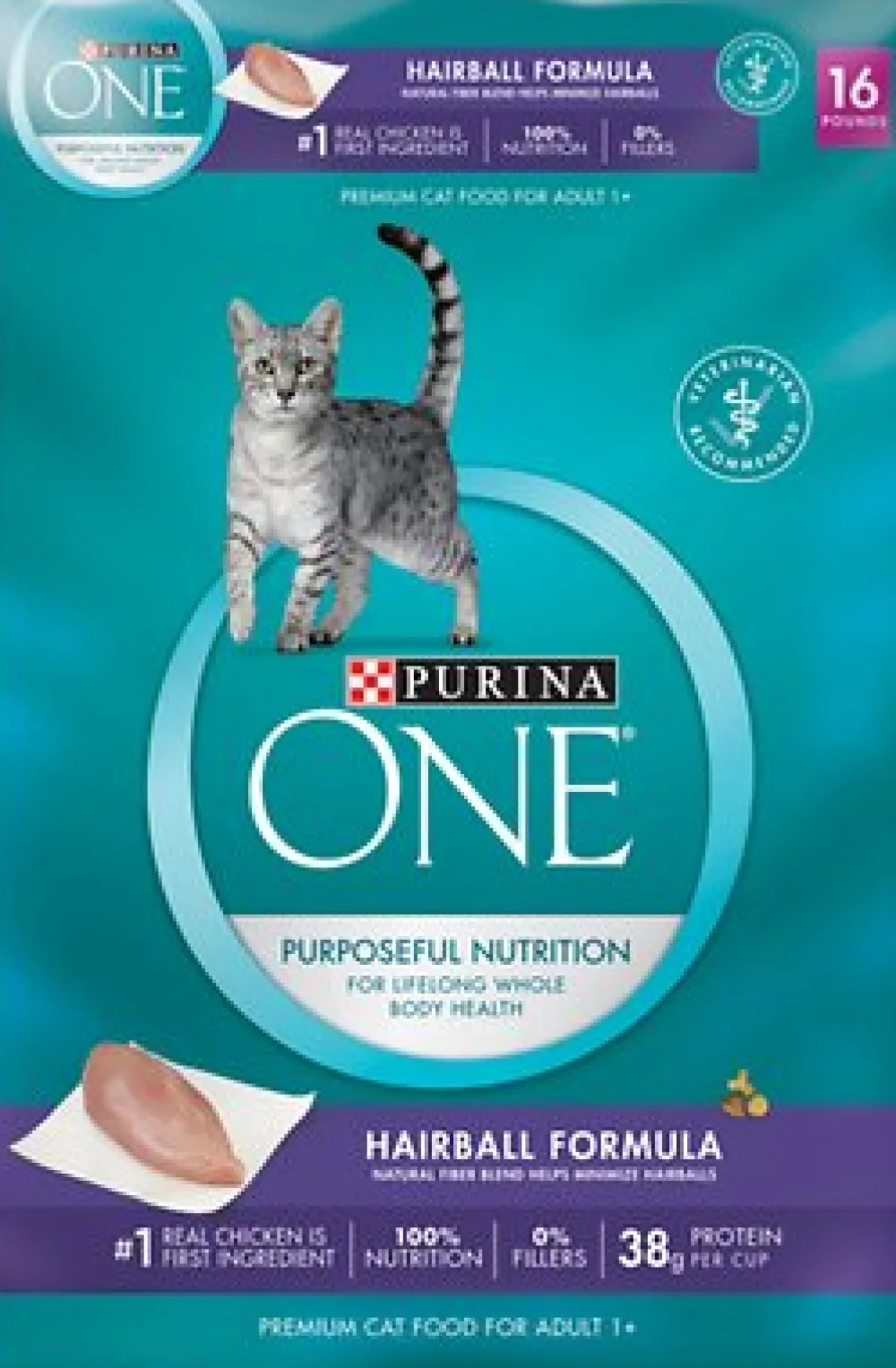 Purina Dry Food^ONE Hairball Formula Adult Premium Dry Cat Food, 16-lb
