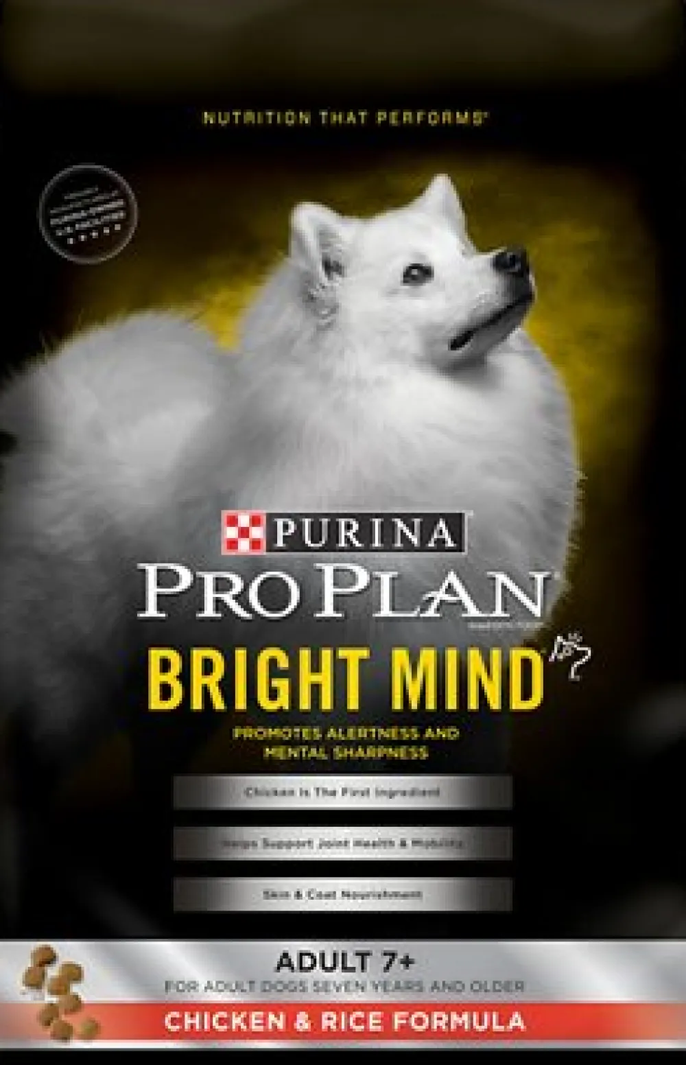 Purina Pro Plan Dry Food^Bright Mind Adult 7+ Chicken & Rice Formula Dry Dog Food, 5-lb