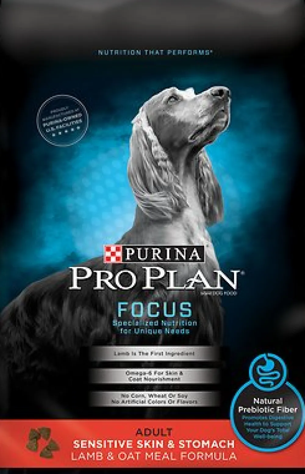 Purina Pro Plan Dry Food^Focus Adult Sensitive Skin & Stomach Lamb & Oatmeal Formula Dry Dog Food, 4-lb