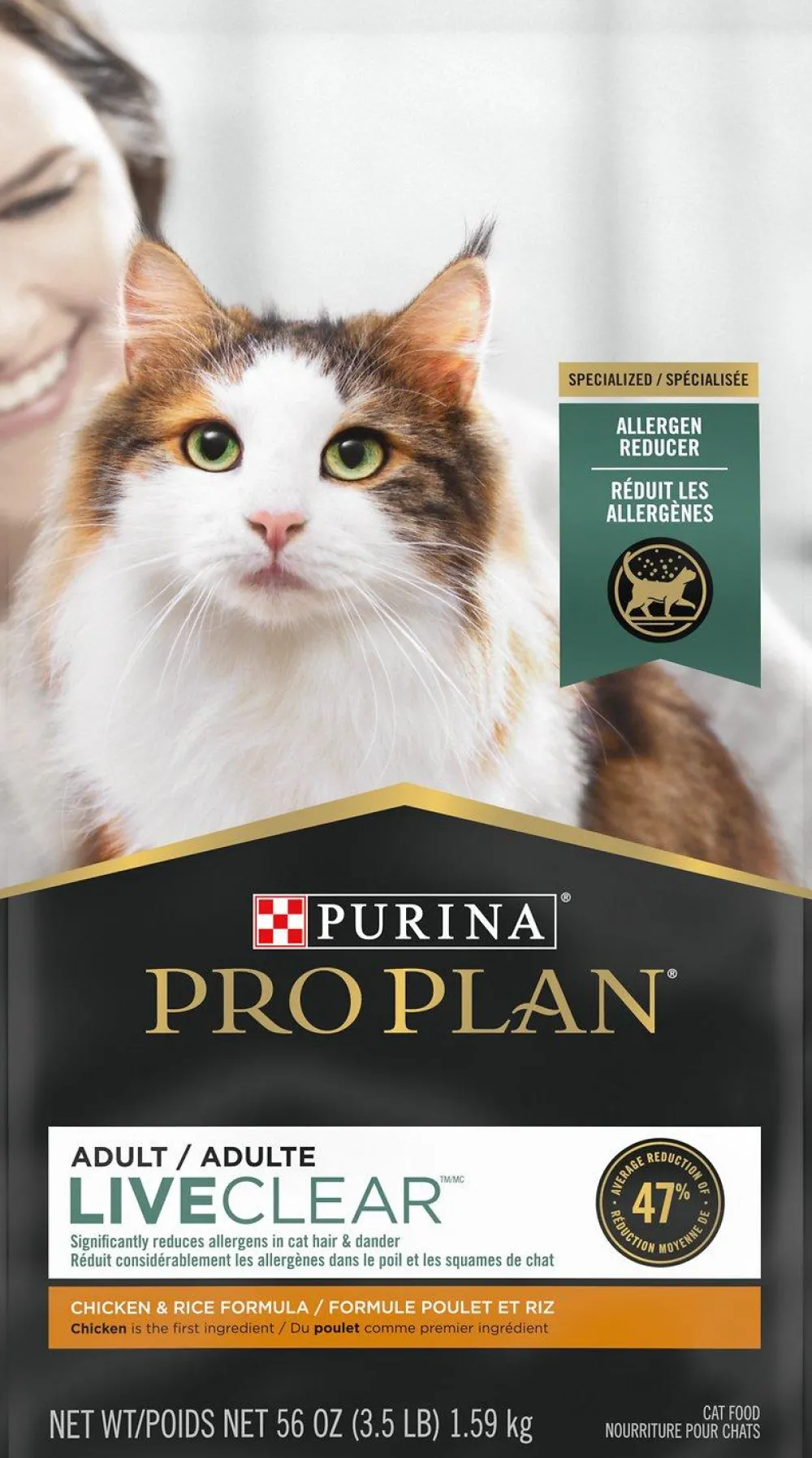 Purina Pro Plan Dry Food^LiveClear Probiotic Chicken & Rice Dry Cat Food, 1.59-kg
