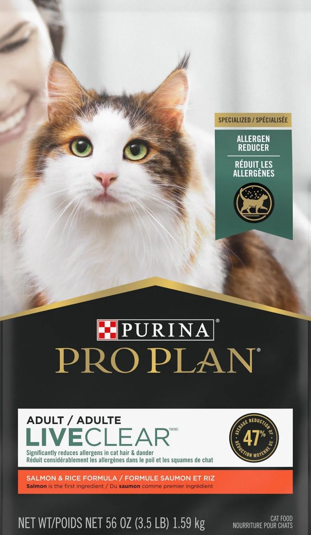 Purina Pro Plan Dry Food^LiveClear Probiotic Salmon & Rice Dry Cat Food, 3.5-lb