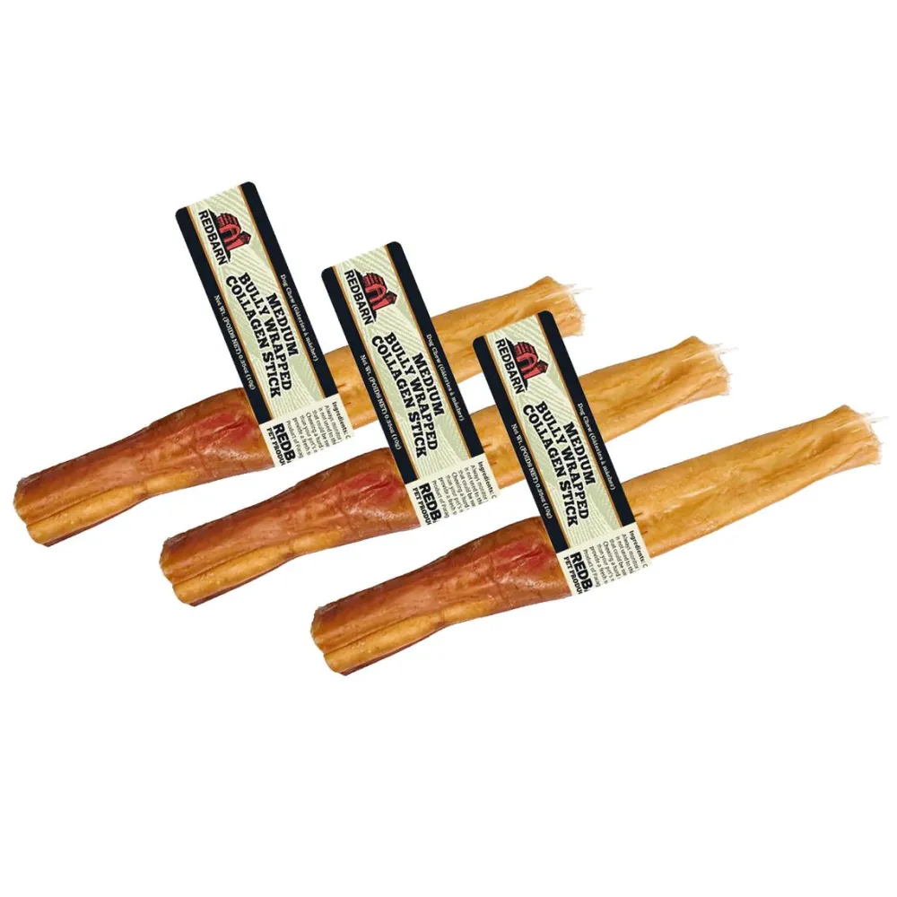 Redbarn Pet Products Bully Sticks & Natural Chews^Redbarn Bully Wrapped Collagen Stick Dog Treats, Medium, 1-count