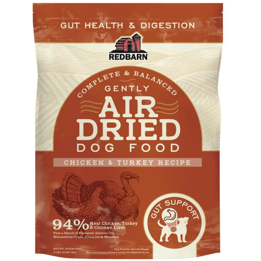 Redbarn Pet Products Air-Dried & Dehydrated Food^Redbarn Gut Health & Digestion Chicken & Turkey Air-Dried Dog Food, 2-lb