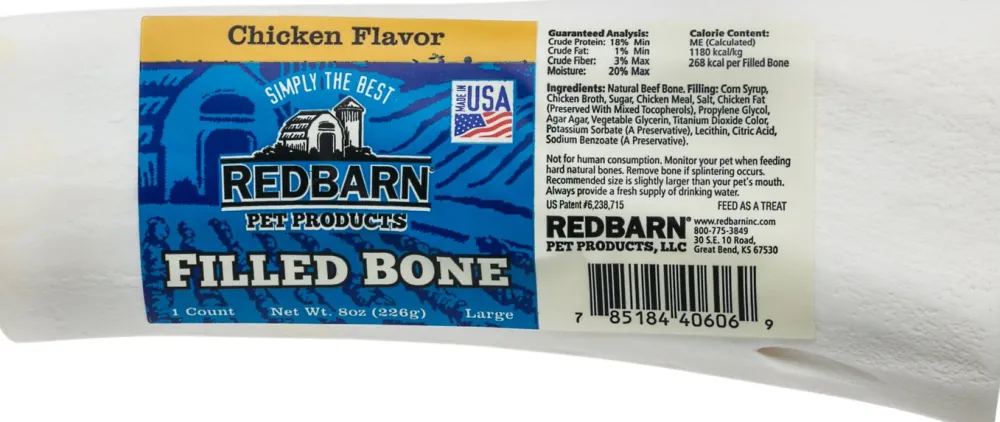 Redbarn Pet Products Bully Sticks & Natural Chews^Redbarn Large Chicken Filled Bones Dog Treats