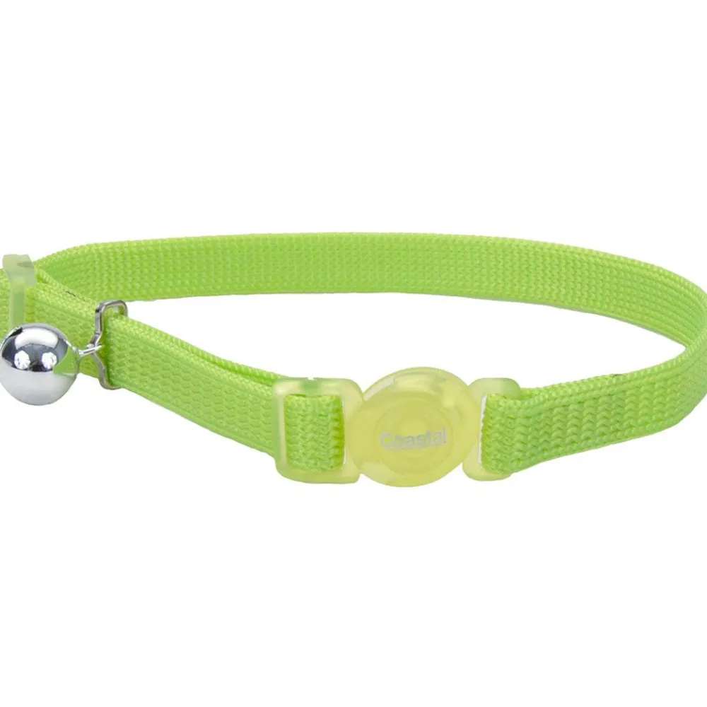 Safe Cat By Coastal Leashes & Collars | Leashes & Collars^Safe Cat Adjustable Snag-Proof Breakaway Cat Collar, Lime, 3/8-in x 8-12-in