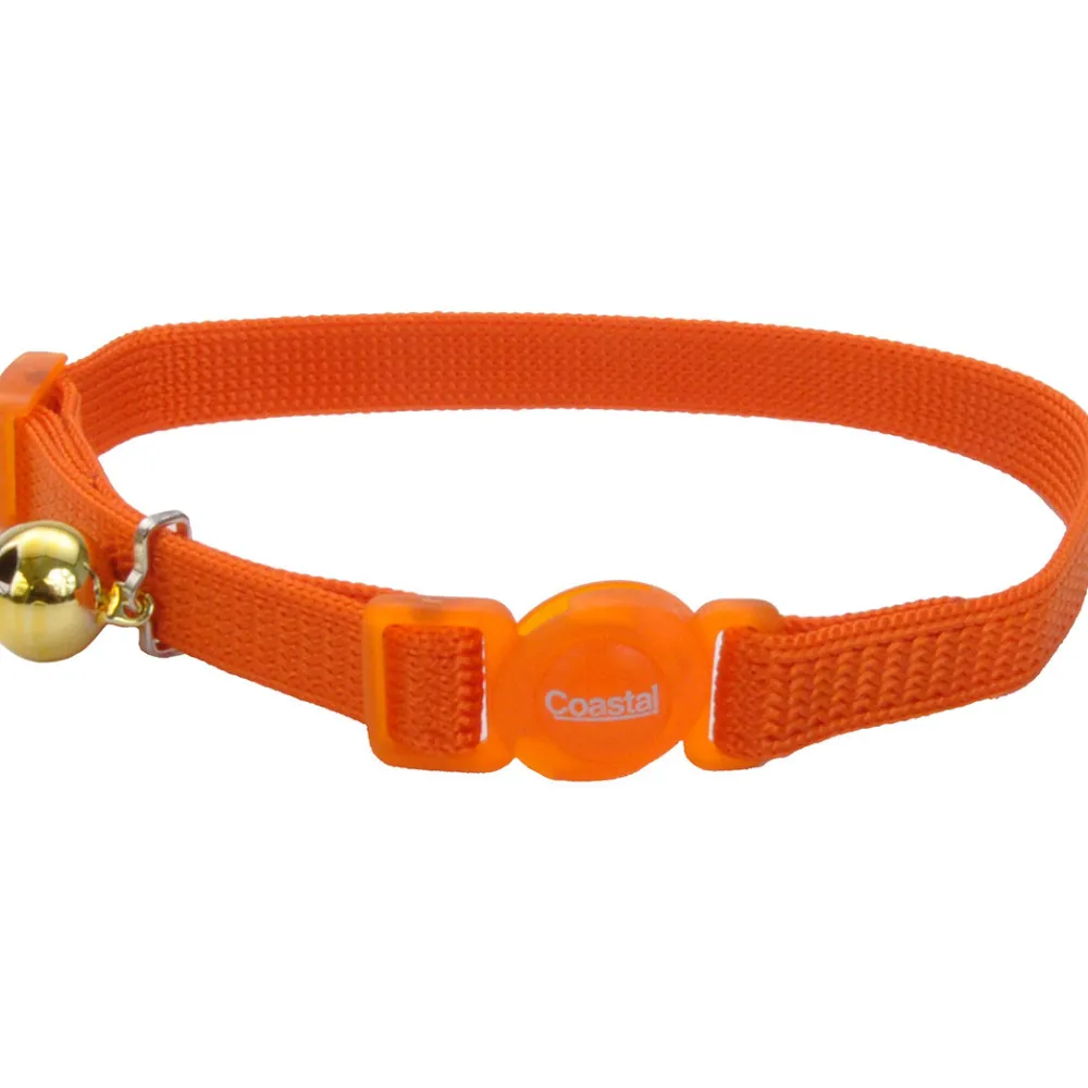 Safe Cat By Coastal Leashes & Collars | Leashes & Collars^Safe Cat Adjustable Snag-Proof Breakaway Cat Collar, Sunset Orange, 3/8-in x 8-in-12-in