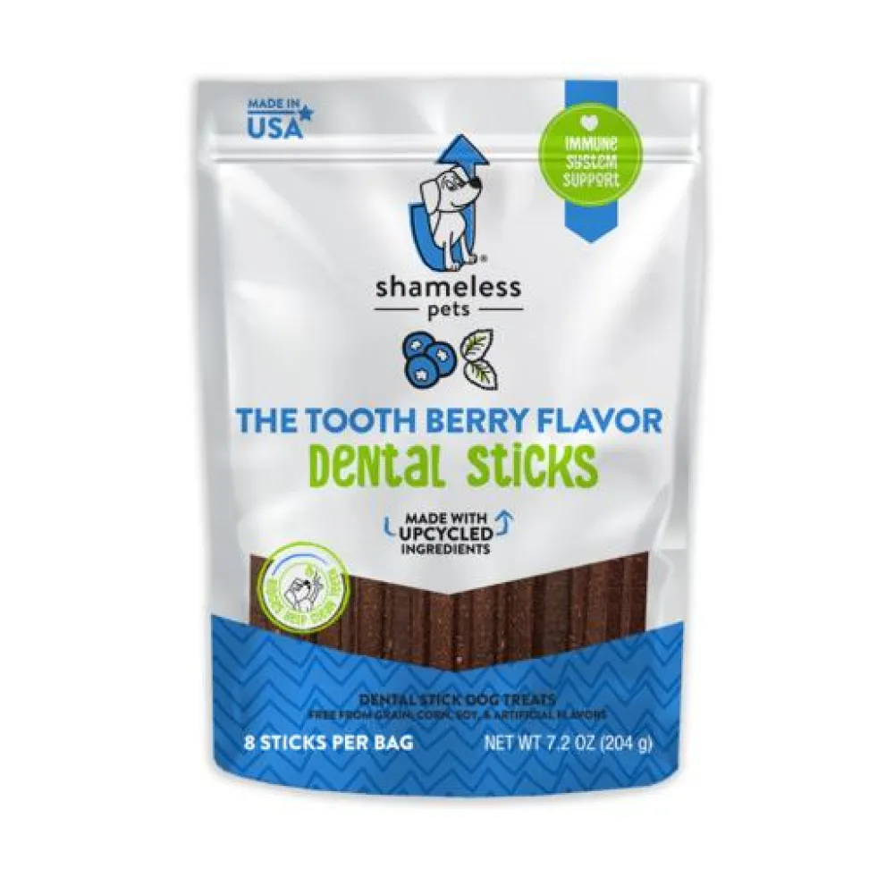 Shameless Pets Dental & Hard Chews^The Tooth Berry Dental Stick Dog Treats, 7.2-oz