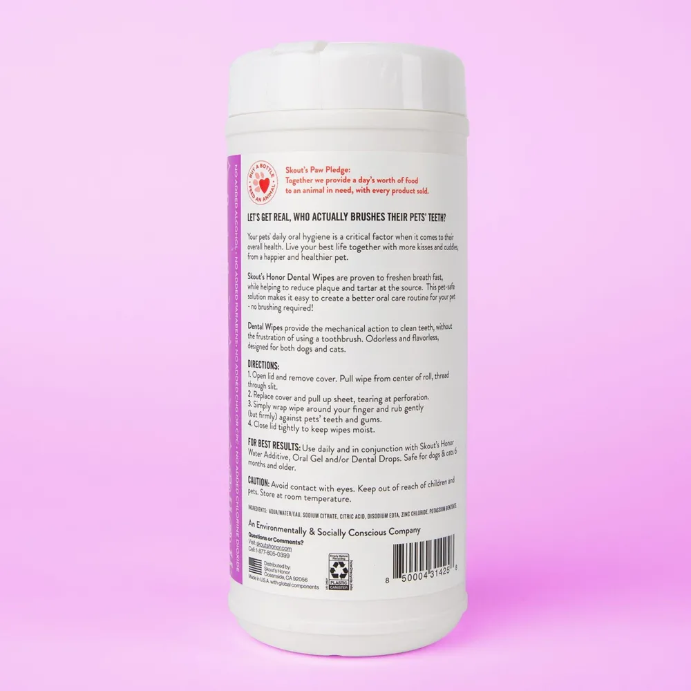 Skout's Honor Dental Care | Dental Care^Dental Wipes Oral Care for Pets, 50-count