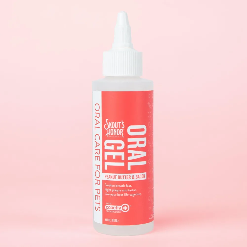 Skout's Honor Dental Care | Dental Care^Oral Gel Peanut Butter & Bacon Oral Care for Pets, 4-oz