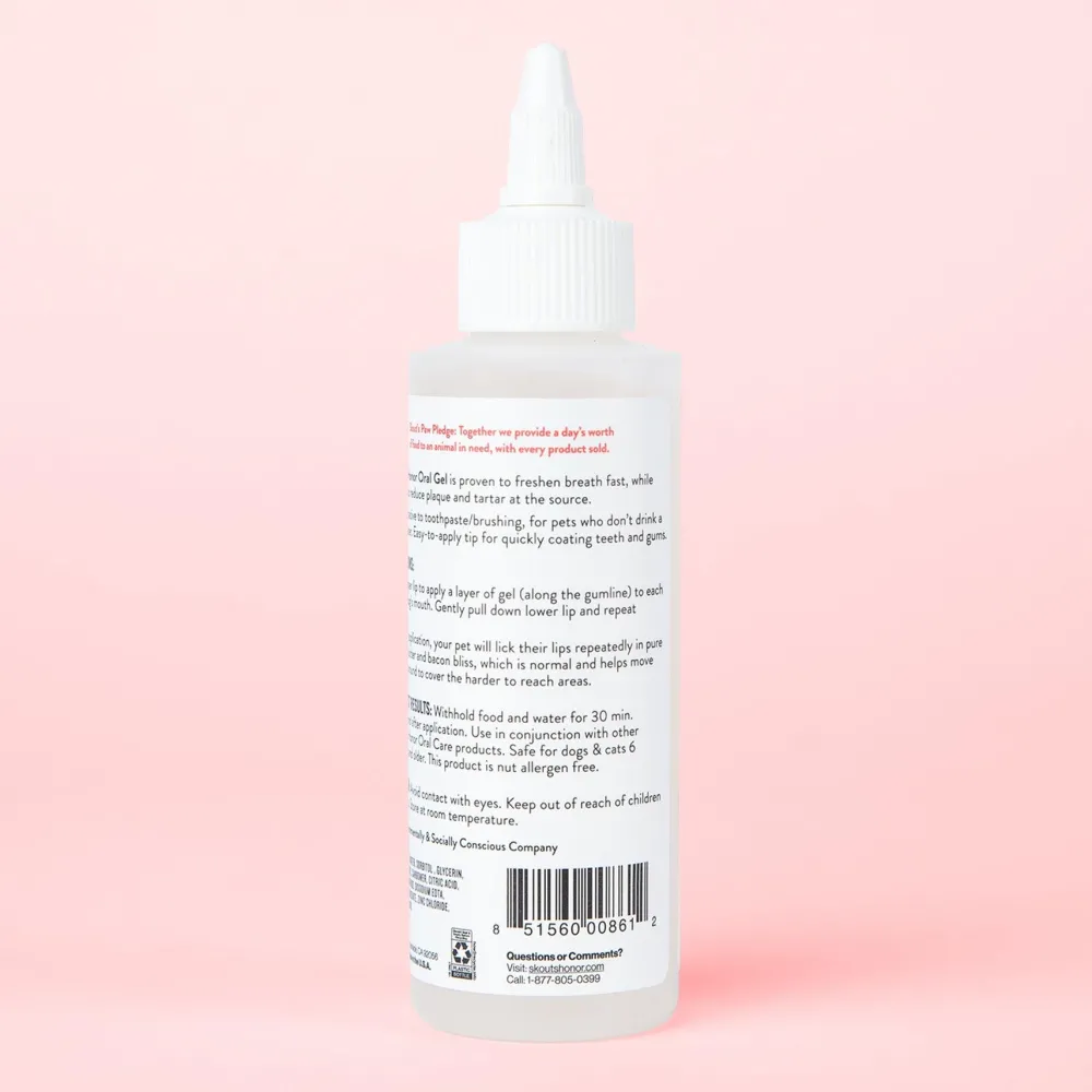 Skout's Honor Dental Care | Dental Care^Oral Gel Peanut Butter & Bacon Oral Care for Pets, 4-oz