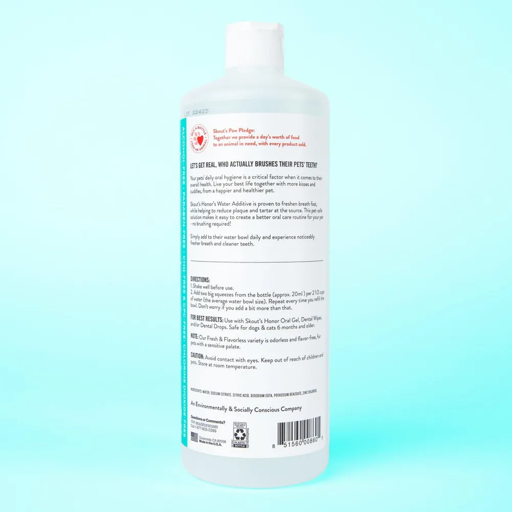 Skout's Honor Dental Care | Dental Care^Water Additive Fresh & Flavorless Oral Care for Pets, 32-oz