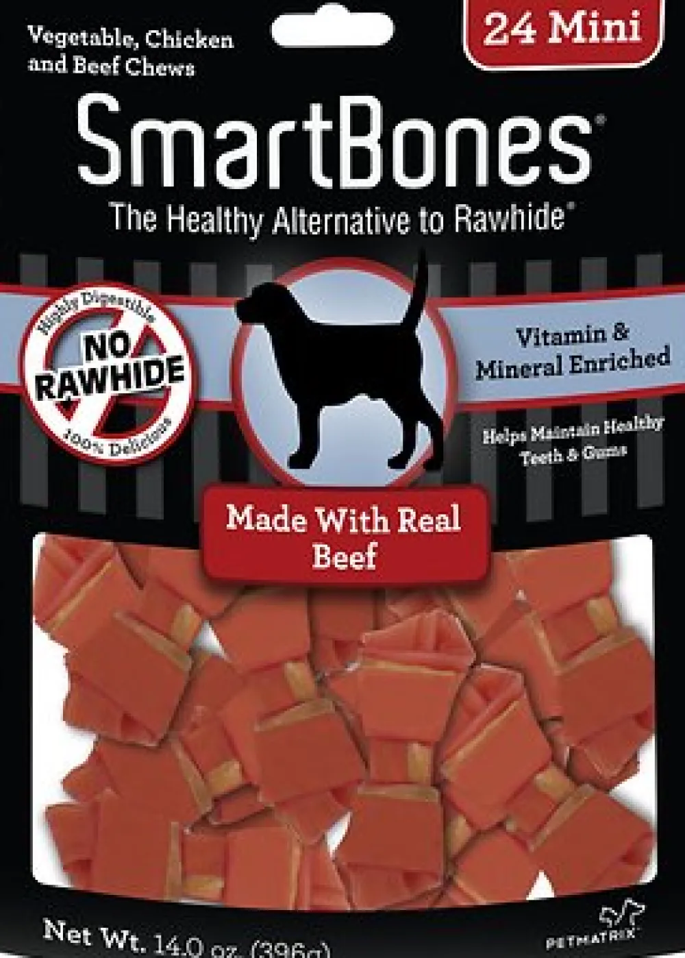 Smartbones Dental & Hard Chews^Mini Beef Chew Bones Dog Treats, 24 count