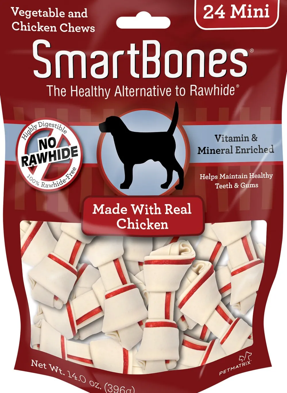 Smartbones Dental & Hard Chews^Mini Chicken Chew Bones Dog Treats, 24-count