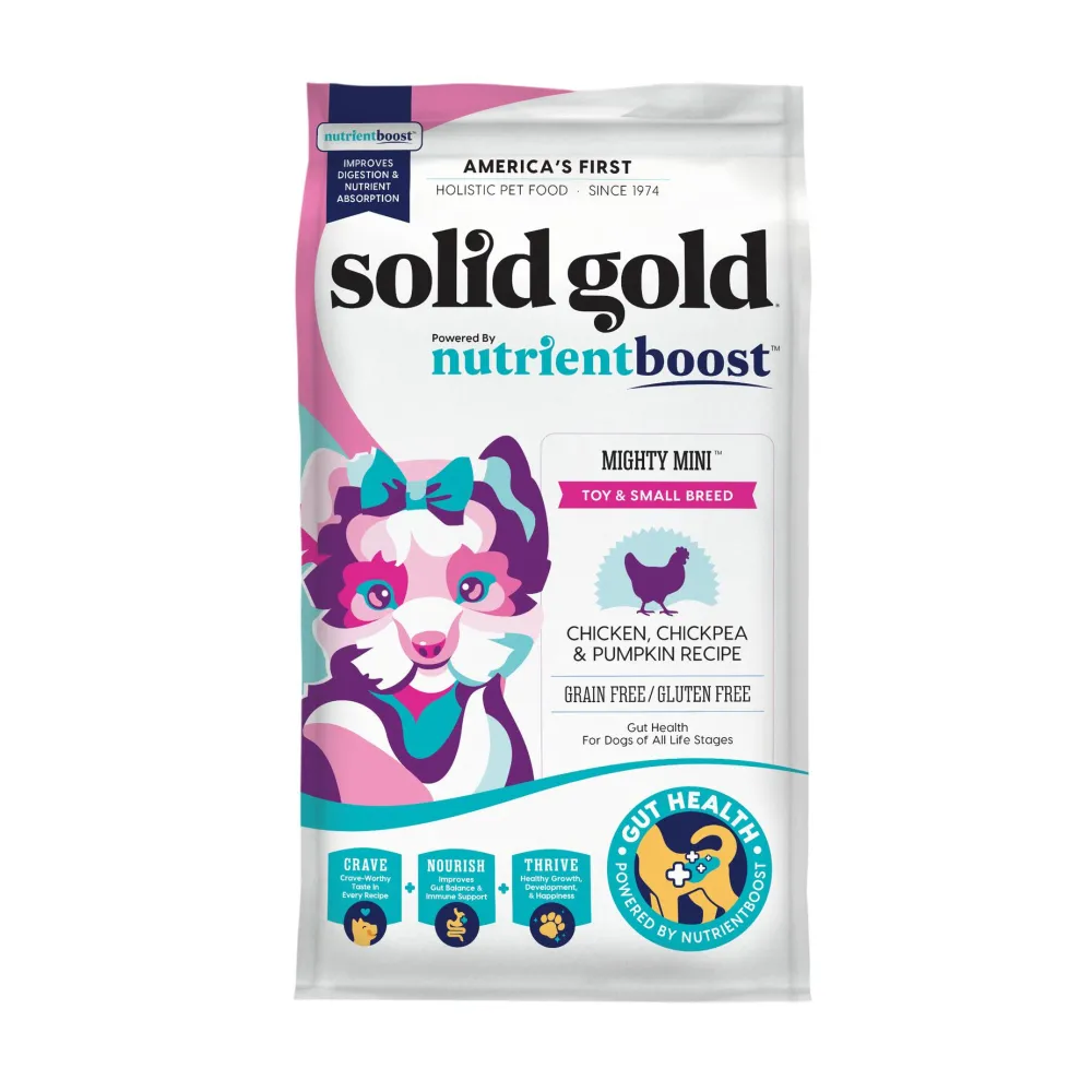 Solid Gold Dry Food^NutrientBoost Mighty Mini Chicken, Chickpea & Pumpkin Grain-Free Dry Dog Food, 3.75-lb