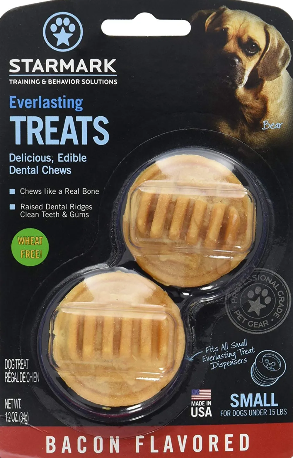 Starmark (Triple Crown Dog) Dental & Hard Chews^Starmark Everlasting Treats Bacon Flavor Dog Dental Chew, Small