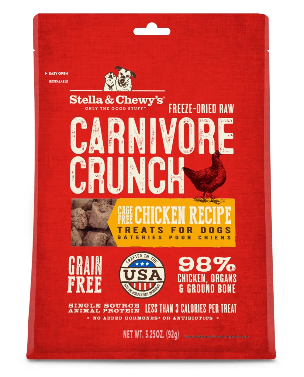 Stella & Chewy's Freeze-Dried Treats^Carnivore Crunch Cage-Free Chicken Freeze-Dried Dog Treats, 3.25-oz