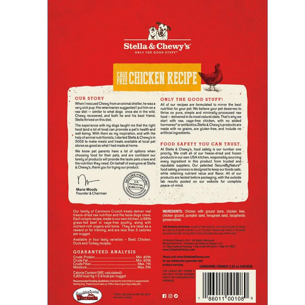 Stella & Chewy's Freeze-Dried Treats^Carnivore Crunch Cage-Free Chicken Freeze-Dried Dog Treats, 3.25-oz