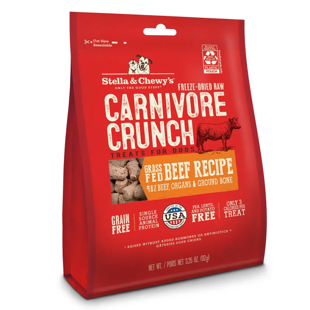 Stella & Chewy's Freeze-Dried Treats^Carnivore Crunch Grass-Fed Beef Freeze-Dried Dog Treats, 3.25-oz