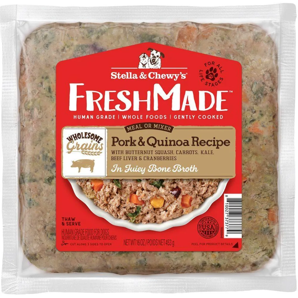 Stella & Chewy's Frozen Food^FreshMade Pork & Quinoa Gently Cooked Frozen Dog Food, 16-oz
