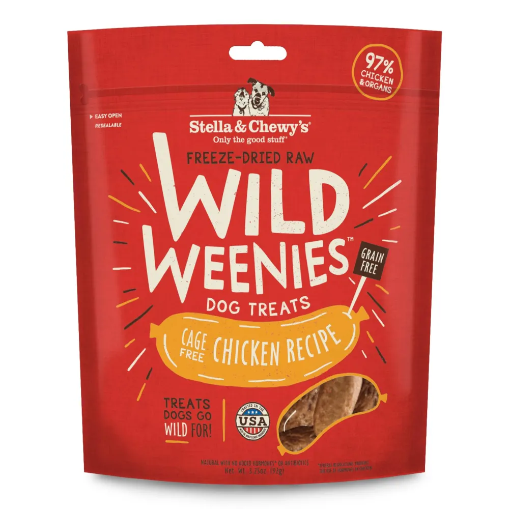 Stella & Chewy's Freeze-Dried Treats^Wild Weenies Cage-Free Chicken Recipe Freeze-Dried Dog Treats, 3.25-oz