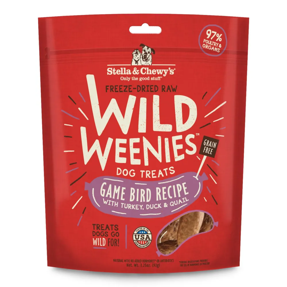 Stella & Chewy's Freeze-Dried Treats^Wild Weenies Game Bird Recipe Freeze-Dried Dog Treats, 3.25-oz