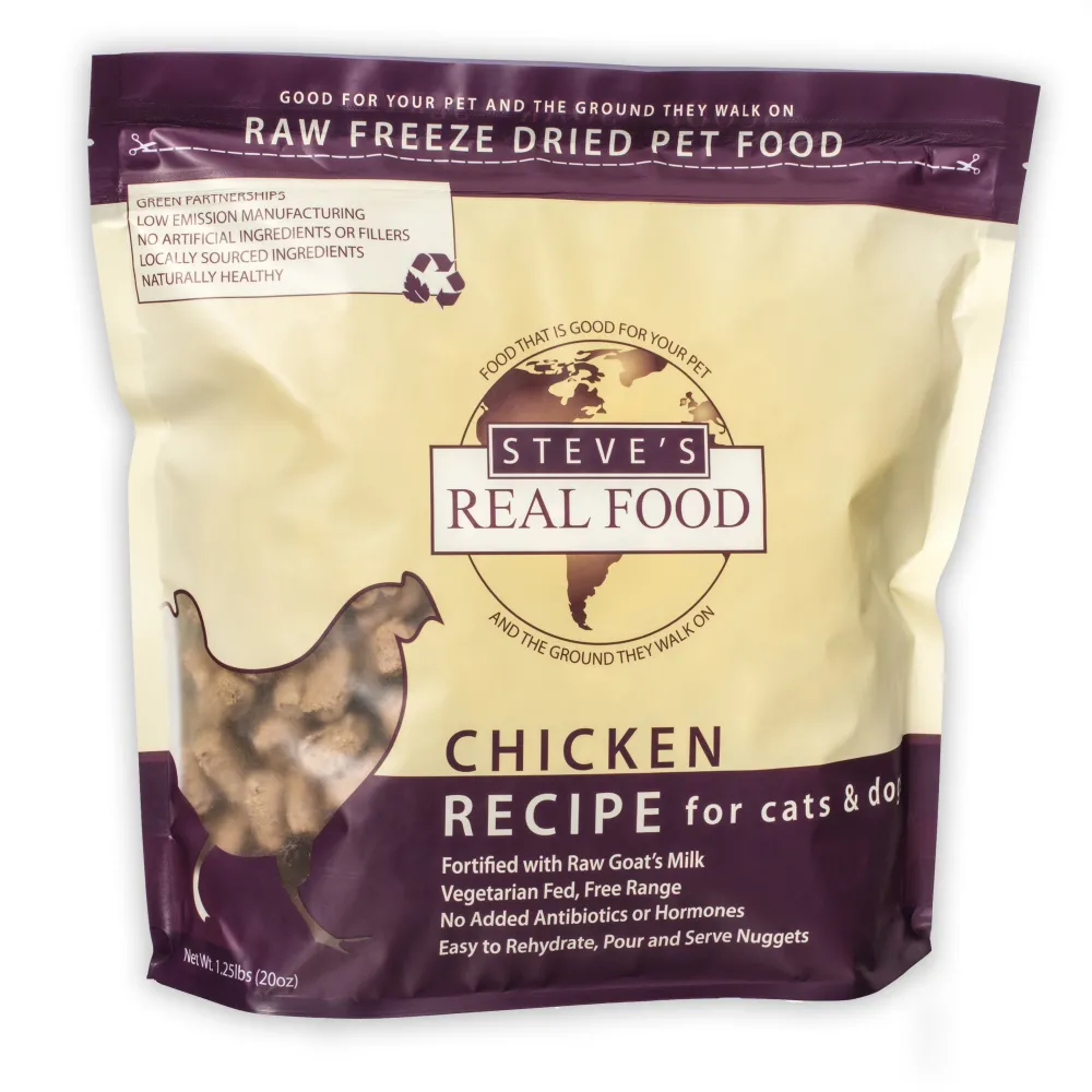Steve's Real Food Freeze-Dried Food^Freeze-Dried Chicken Nuggets for Dogs, 1.25-lb