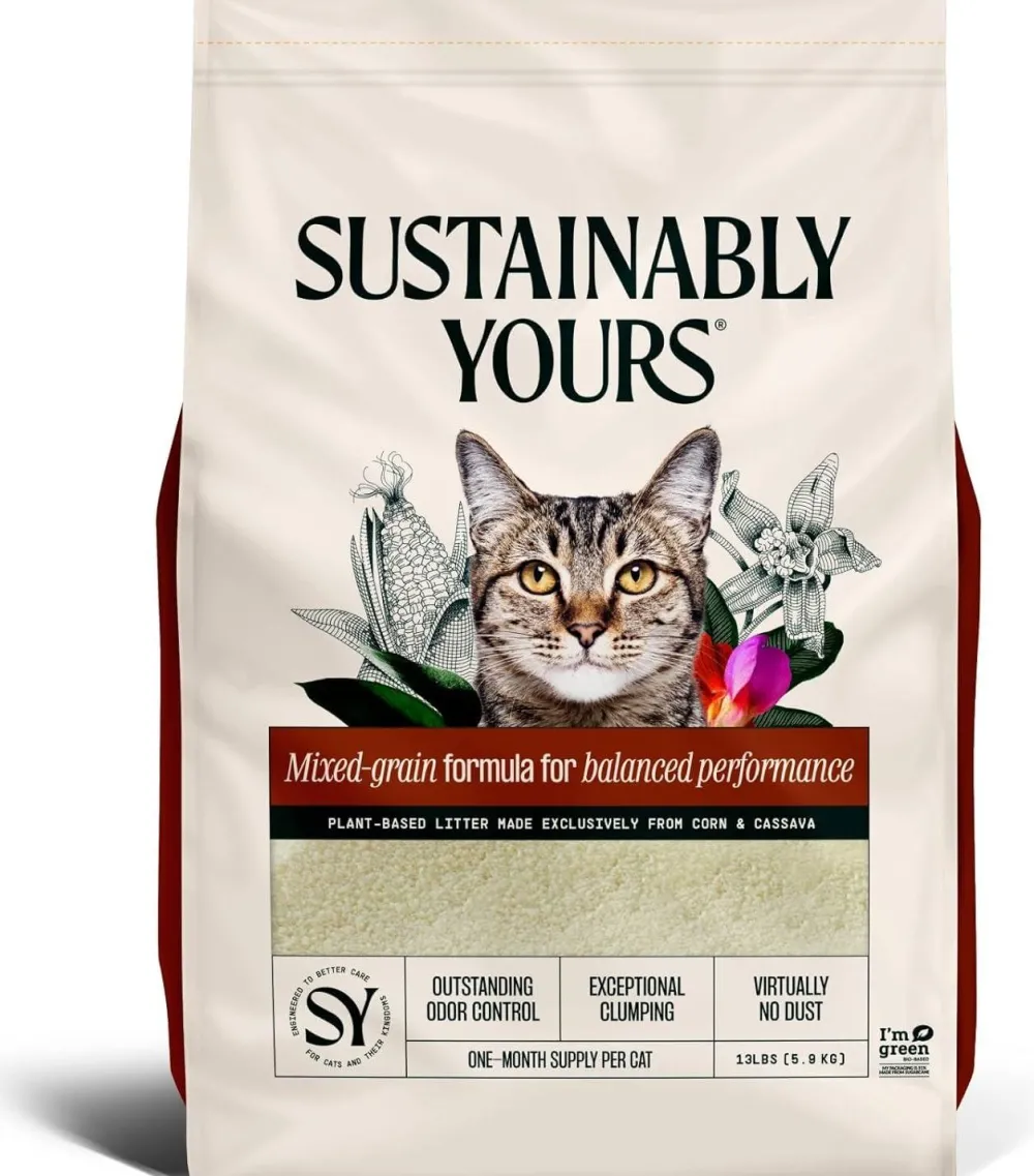 Sustainably Yours Litter & Accessories | Litter & Accessories^Mixed-Grain Formula Cat Litter, 13-lb