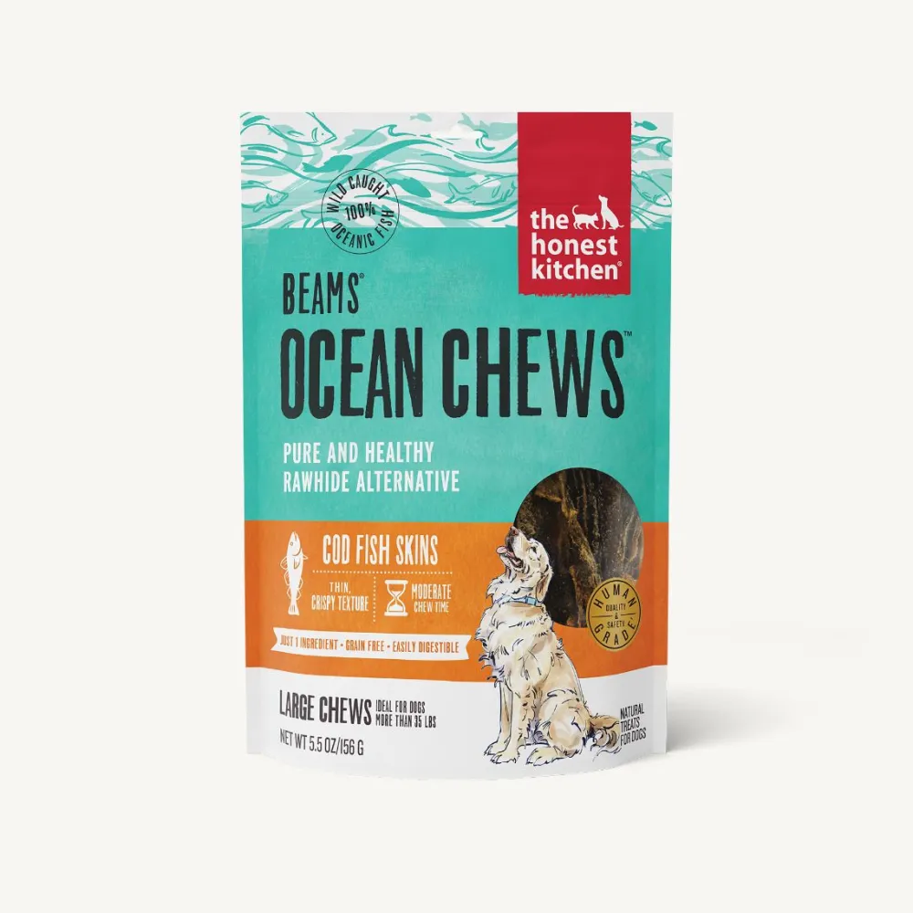 The Honest Kitchen Freeze-Dried Treats^Beams Ocean Cod Fish Skins Dog Chews, 2.75-oz