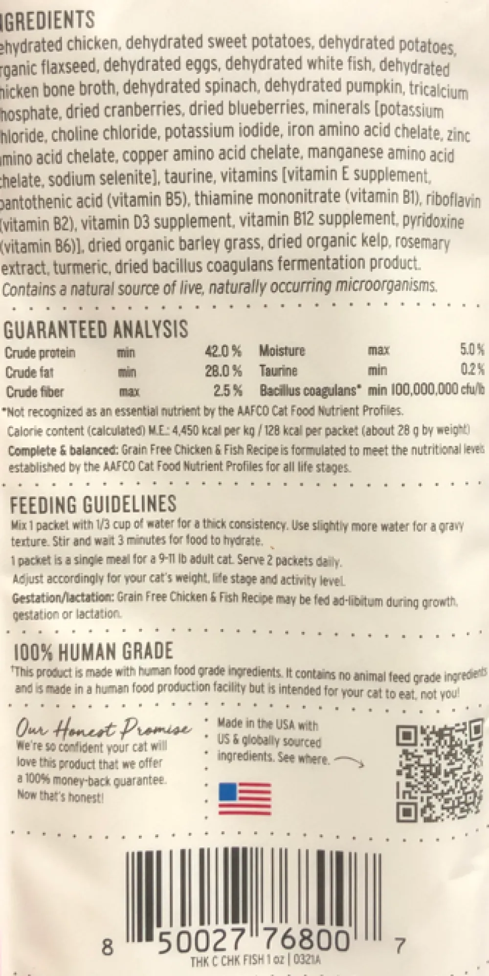 The Honest Kitchen Air-Dried & Dehydrated Food^Chicken & Fish Grain-Free Dehydrated Cat Food, 1-oz