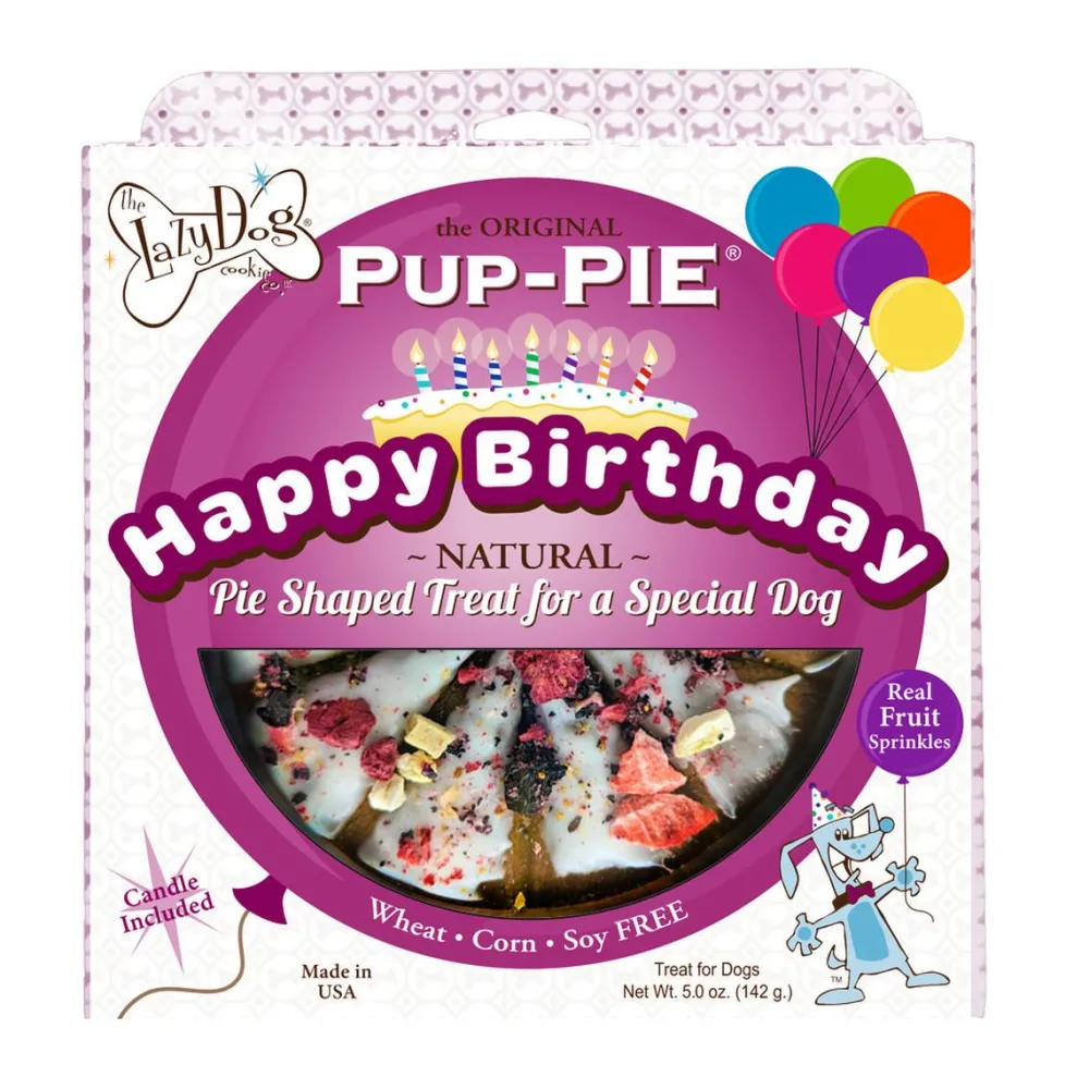The Lazy Dog Cookie Co. Biscuits & Crunchy Treats^The Original Pup-PIE Happy Birthday for a Special Dog Dog Treats, 5-oz