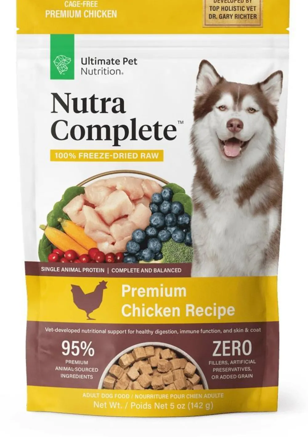 Ultimate Pet Nutrition Freeze-Dried Food^Nutra Complete Chicken Freeze-Dried Raw Dog Food, 5-oz